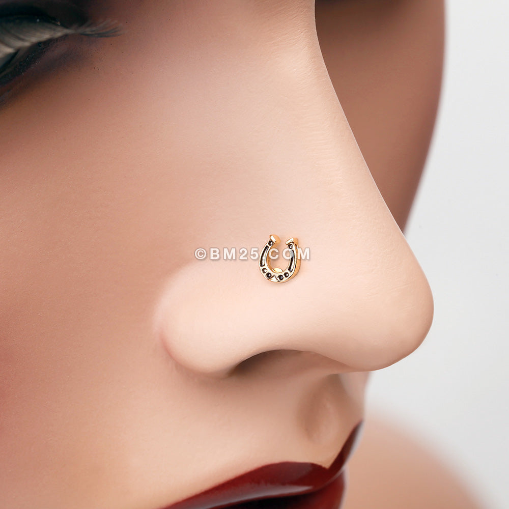 Golden Fancy Design Nose Ring at Rs 1200 in Virar | ID: 22878125888
